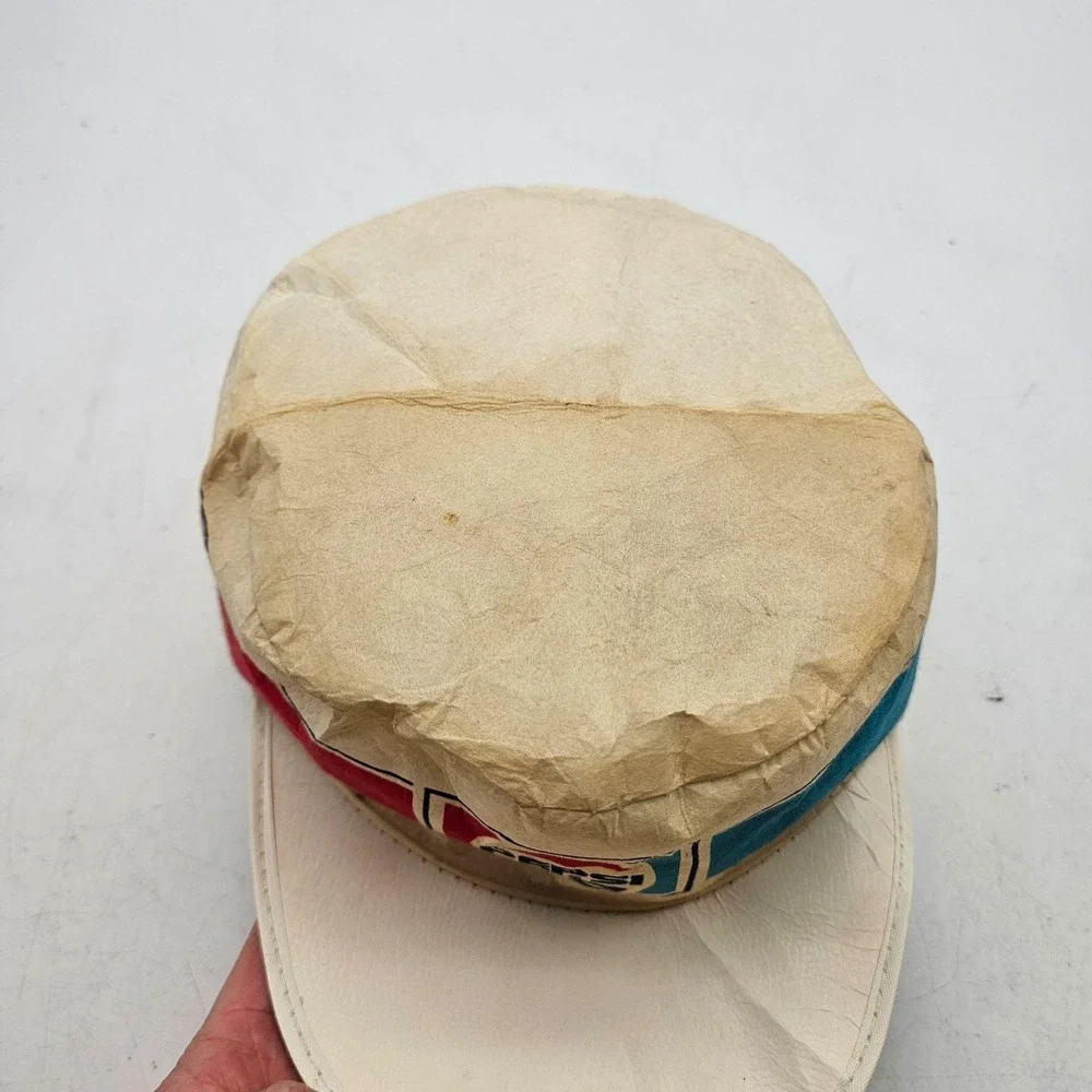 Vintage Pepsi Paper Hat Cap Red Blue White Adcap Line USA Promo Soda Pop
